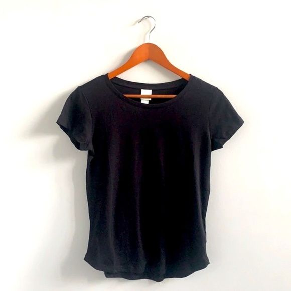 H&M Basic Black Short Sleeve Cotton T-Shirt - Picture 1 of 6